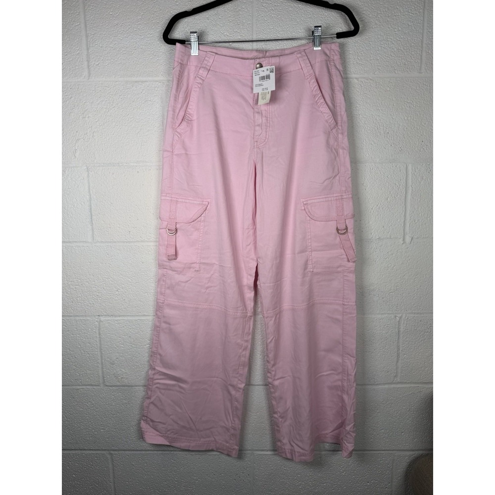 American Eagle Pink Wide Leg Cargo Pants Lyocell Y2K Size 8 NWT